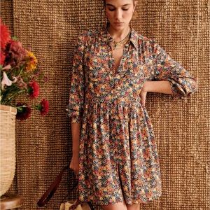 NEW SEZANE Leana Dress in Sunflower Print, Size 36!